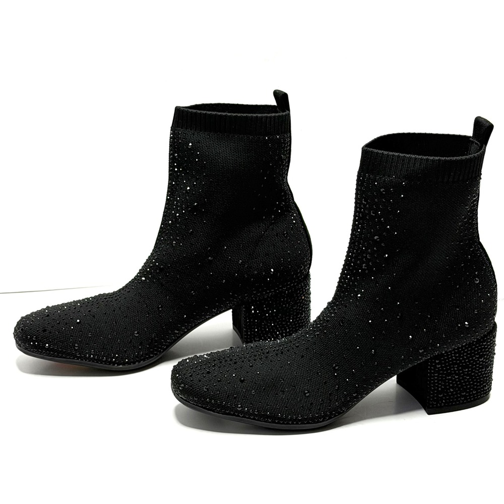 Kenneth Cole Reaction Women's Renee Jewel Booties Black Knit Size 7M NWT/BOX - Picture 3 of 10